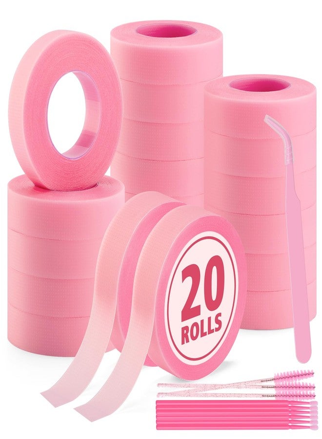 NEOACT 20 Rolls Lash Tape for Eyelash Extension, Micropore Breathable PE Eyelash Tape, Eyeliner Eyeshadow Makeup Lash Extension Supplies, 9m/10yd Each Roll (Pink) - Image 1